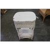 Image 1 : WHITE WICKER TABLE WITH STORAGE
