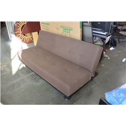 BROWN MICROFIBRE FUTON