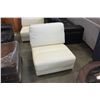 Image 1 : NEW CREAM GENUINE LEATHER SLIPPER CHAIR RETAIL $599
