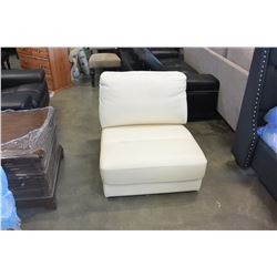 NEW CREAM GENUINE LEATHER SLIPPER CHAIR RETAIL $599