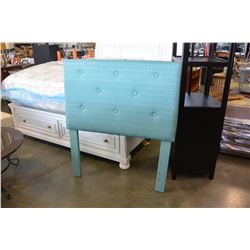 NEW ASHLEY FURNITURE TEAL TUFTED TWIN SIZE HEADBOARD RETAIL $399