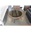 Image 1 : NEW ASHLEY FURNITURE ROUND RUSTIC MIRRORED GLASS TOP COFFEE TABLE RETAIL $599