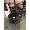 Image 2 : NEW ASHLEY FURNITURE ROUND RUSTIC MIRRORED GLASS TOP COFFEE TABLE RETAIL $599