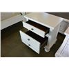 Image 8 : ASHLEY FLOOR MODEL WHITE KINGSIZE SLEIGH BEDFRAME WITH 2 STORAGE DRAWERS,TWO NIGHSTANDS, RETAIL $289