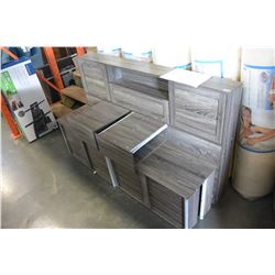 COMPLETE MODERN GREY QUEENSIZE BEDFRAME WITH STORAGE