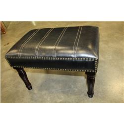 STUDDED LEATHER FOOTSTOOL