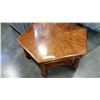 Image 1 : HEXAGON OAK AND WICKER COFFEE TABLE