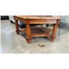 Image 2 : HEXAGON OAK AND WICKER COFFEE TABLE
