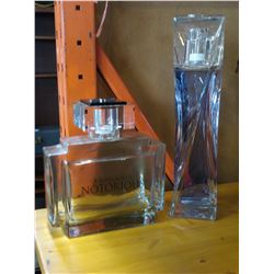 2 LARGE PERFUME DISPLAY BOTTLES, RALPH LAUREN AND HYPNOSE