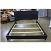 Image 2 : NEW ASHLEY KINGSIZE BROWN LEATHER PANEL PLATFORM BEDFRAME RETAIL $1099