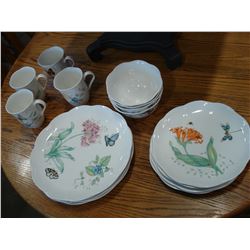 4 PLACE SETTINGS LENOX BUTTERFLY MEADOW CHINA SET
