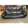 Image 1 : BLACK LEATHER SOFA WITH CHROME LEGS