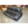 Image 2 : BLACK LEATHER SOFA WITH CHROME LEGS