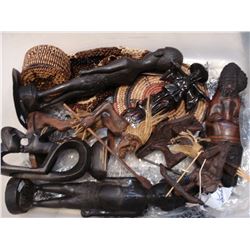 TOTE OF AFRICAN ETC CARVINGS