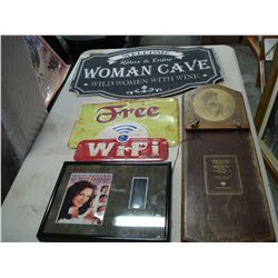 METAL SIGNS, PRINT AND CALENDAR HOLDER