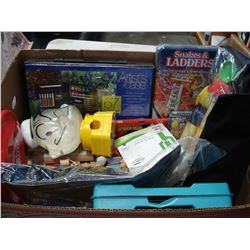 BOX OF TOYS AND POPEYE BOOK