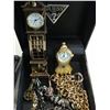Image 2 : MINIATURE BRASS CLOCKS AND SEIKO WATCH AND CHAINS