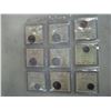 Image 1 : LOT OF NINE ICCS 12TH GRADED QUARTERS DIMES AND PENNIES