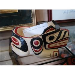 CARVED FIRST NATIONS FROG BOWL