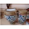 Image 2 : ANIMAL SKIN DRUM W/ POTTERY VASE AND CARVED ROOSTER AND WOMAN