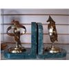Image 2 : TWO VINTAGE MARBLE BOOKENDS AND DOME CLOCK