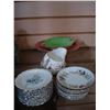 Image 1 : VINTAGE CHINA PIN DISHES, AYNSLEY CREAM AND SUGAR AND2 PIECES OF ROYAL WINTON
