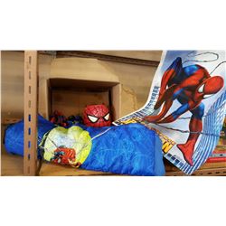 BOX OF SPIDERMAN COLLECTIBLES AND TOYS