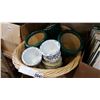 Image 1 : BASKET OF CERAMIC FLOWER POTS