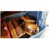 Image 2 : THREE TOTES OF WOODEN ITEMS
