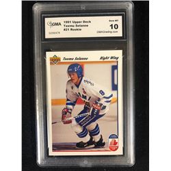 1991 UPPER DECK #21 TEEMU SELANNE (GEM MT 10) GMA GRADED