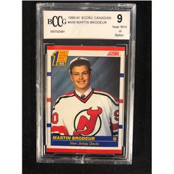 1990-91 SCORE CANADIAN #439 MARTIN BRODEUR (9 NEAR MINT OR BETTER) BCCG