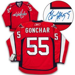 Sergei Gonchar Washington Capitals Autographed Reebok Premier Hockey Jersey - Size Medium
