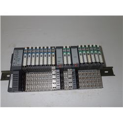ALLEN-BRADLEY 1734-AENT ETHERNET/IP ADAPTER MODULE W/ OUTPUT MODULES *LOT OF 2*