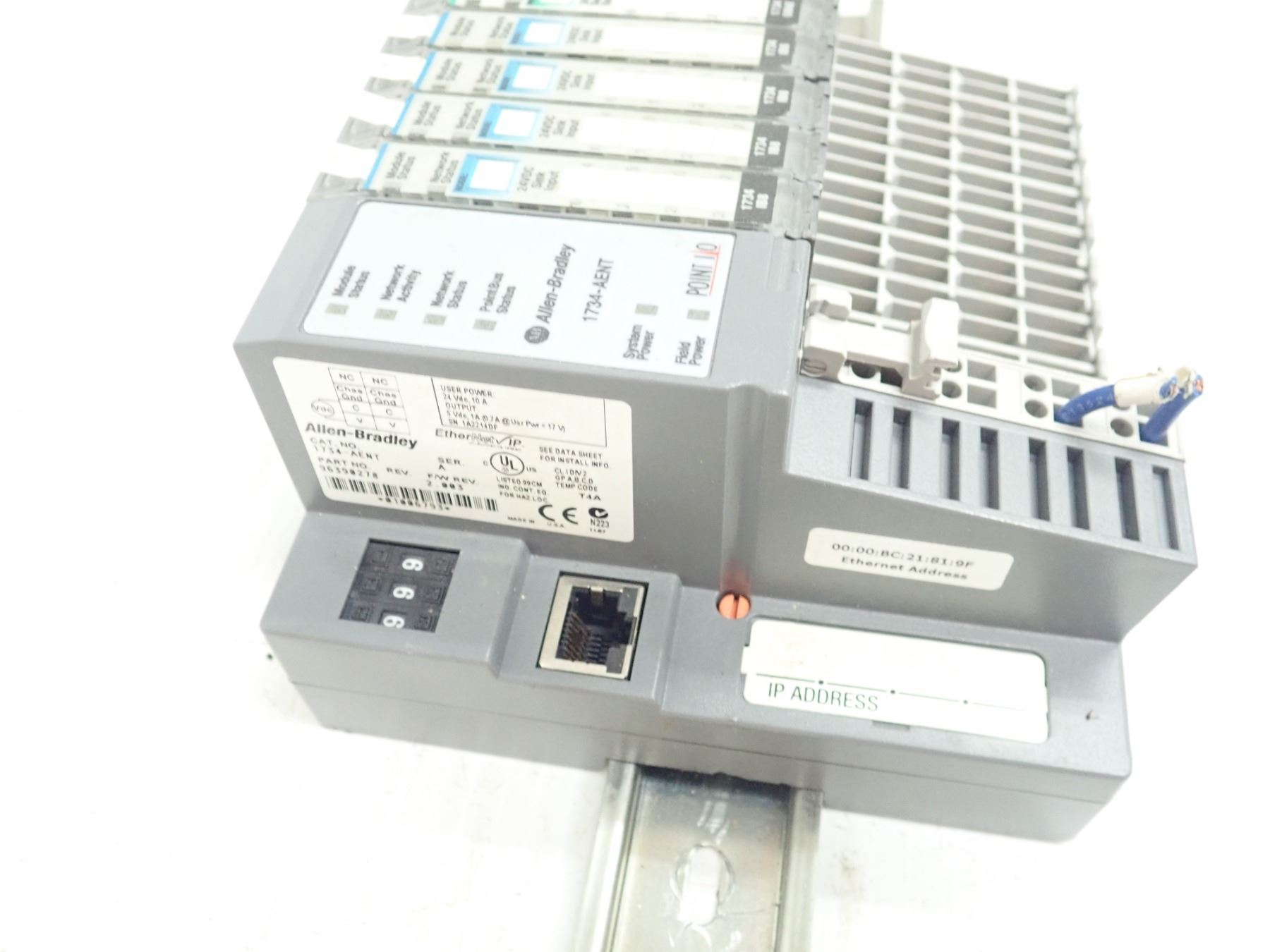 ALLEN-BRADLEY 1734-AENT ETHERNET/IP ADAPTER MODULE W/ OUTPUT MODULES ...