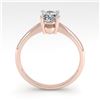 Image 4 : 1.02 CTW Oval Cut VS/SI Diamond Engagement Designer Ring 18K Rose Gold - REF-288Y2K - 32411