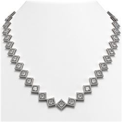31.92 CTW Princess Cut Diamond Designer Necklace 18K White Gold - REF-5920T2M - 42848