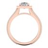 Image 4 : 2 CTW Princess VS/SI Diamond Solitaire Micro Pave Ring 18K Rose Gold - REF-472A8X - 37182