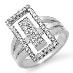 0.45 CTW Certified VS/SI Diamond Ring 14K White Gold - REF-105W3F - 14482