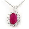 Image 1 : 1.90 CTW Ruby & Diamond Pendant 18K White Gold - REF-38A2X - 13975