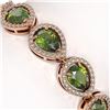 Image 4 : 16.93 CTW Tourmaline & Diamond Halo Bracelet 10K Rose Gold - REF-365W8F - 41112