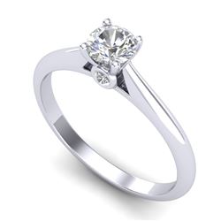 0.4 CTW VS/SI Diamond Solitaire Art Deco Ring 18K White Gold - REF-58M2H - 37277