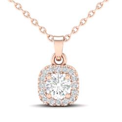 0.38 CTW Citrine & Micro VS/SI Diamond Heart Necklace Halo 14K Rose Gold - REF-25X8T - 21307