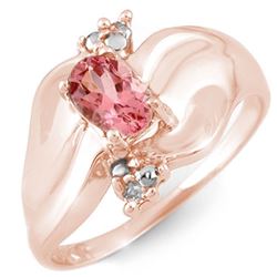 0.54 CTW Pink Tourmaline & Diamond Ring 10K Rose Gold - REF-24W2F - 11257