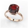 Image 2 : 6 CTW Cushion Cut Garnet Inspired Solitaire Engagement Ring 14K Rose Gold - REF-30W5F - 22182