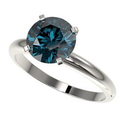 2.50 CTW Certified Intense Blue SI Diamond Solitaire Engagement Ring 10K White Gold - REF-608H5A - 3