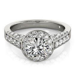 2.56 CTW Certified VS/SI Diamond Solitaire Halo Ring 18K White Gold - REF-640M2H - 26787