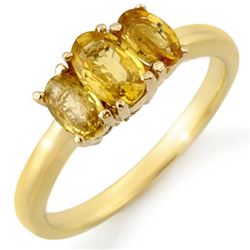 1.18 CTW Yellow Sapphire Ring Solid 10K Yellow Gold - REF-20N2Y - 10676