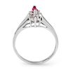 Image 2 : 0.22 CTW Ruby & Diamond Ring 10K White Gold - REF-13W3F - 12390