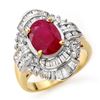 Image 1 : 4.58 CTW Ruby & Diamond Ring 14K Yellow Gold - REF-116M9H - 13088