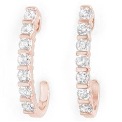 0.75 CTW Certified VS/SI Diamond Earrings 18K Rose Gold - REF-78N5Y - 13999